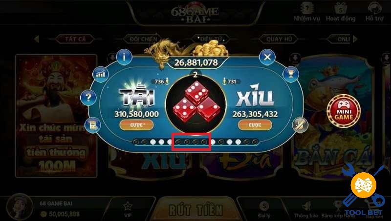 Tool tài xỉu từ Toolbet giúp việc đặt cược trở nên dễ dàng hơn