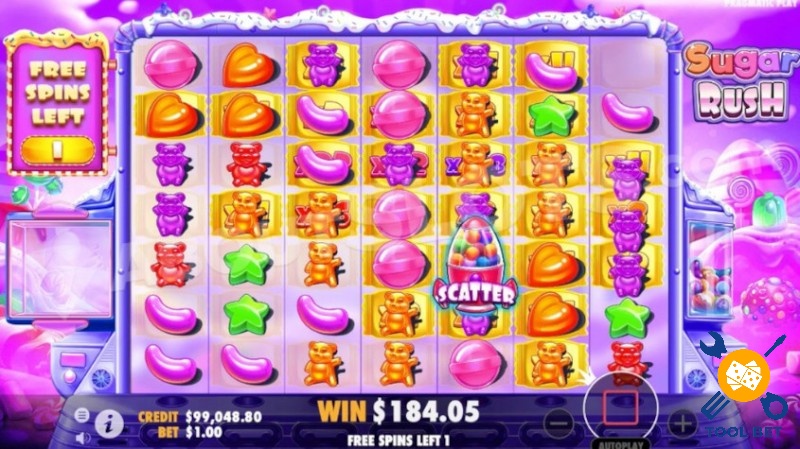 Sugar Rush: Pragmatic màu sắc kèo ngọt rực rỡ được yêu thích trong top game nổ hũ